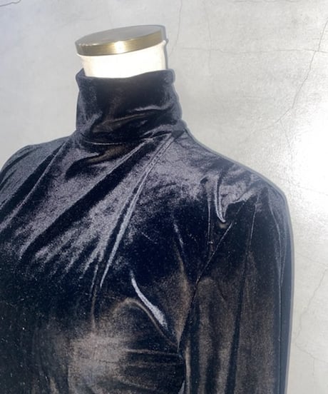 Velour Turtle Neck Body Suit BK