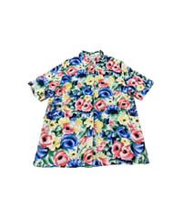 S/S Flower Print Shell Button Shirt WH PI GN