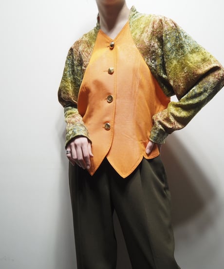 Velour Paisley Pattern Shirt Jacket OR