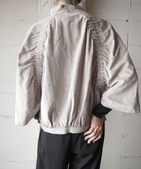 Dolman Sleeve Suede Jacket WH