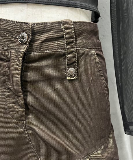 MARITHE FRANÇOIS GIRBAUD Corduroy Belted Skirt BR