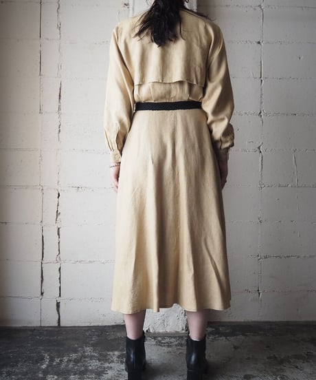 Stand Collar Linen Dress  BE
