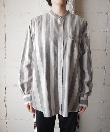 Stripe Band Collar Shirt GRIV