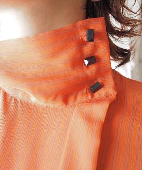 Volume Sleeve Stripe High Neck Collar OR