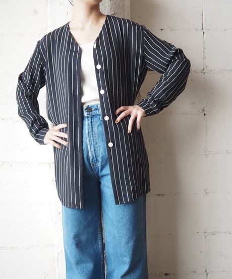 V Neck Stripe Shirt NVWH