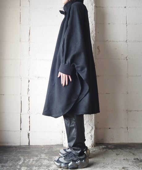 Stand Collar Cape Coat BK