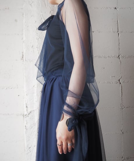 Boe Tie Tulle L/S Blouse NV