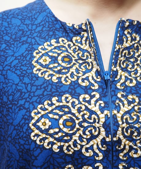African Batik Zipup Dress BL