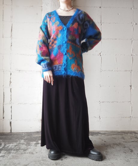 Pattern Mohair V Neck Cardigan BL