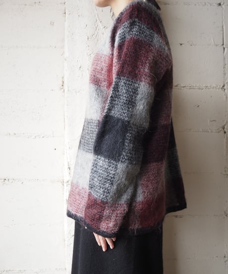 Block Check Mohair Knit BKGRRE