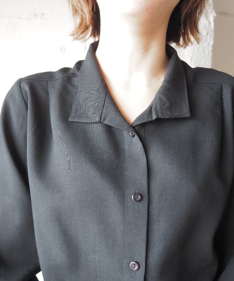 Stand Collar Wool Shirt BK
