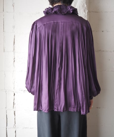 RALPH LAUREN Pleated Silk Blouse PUR