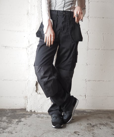 Many Pocket Design Pants BK