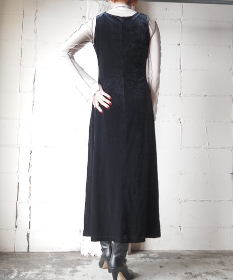 Sleeveless Velour Dress BK