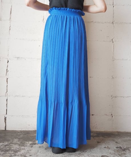 Ruffle Waist Pleats Skirt BL