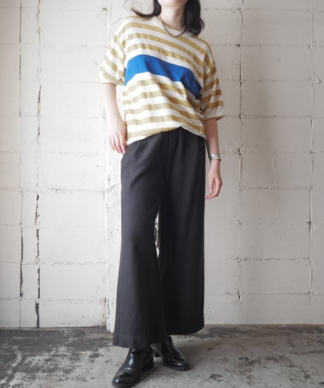Christian Dior MONSIEUR Stripe Short Sleeve Knit YE WH BL