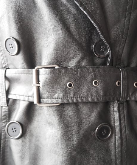 Leather Trench Coat BK