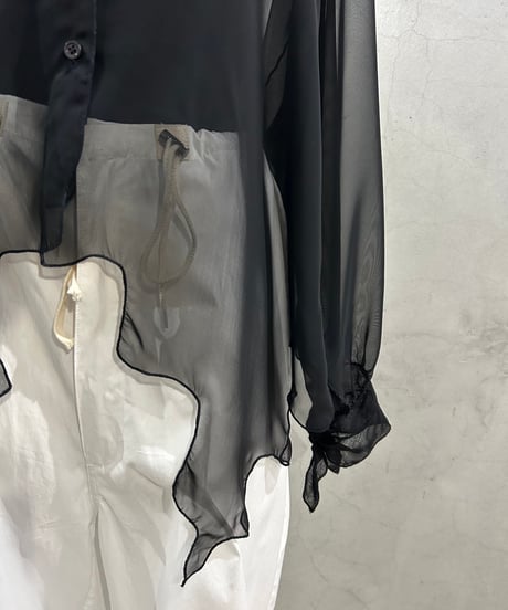 Fluttering Sheer Shirt BK
