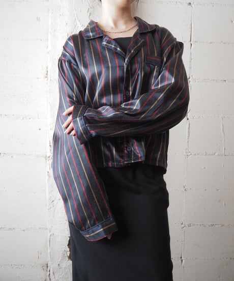 REMAKE Short Stripe Pajama Shirt NVREBE