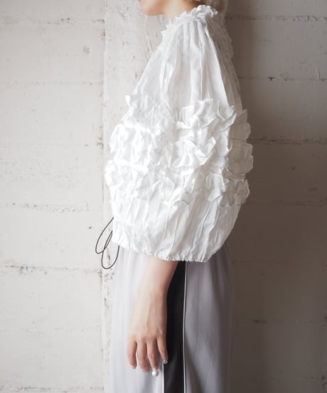 1970's Vintage Lantern Sleeve Frilled Blouse WH