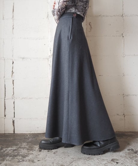 Wool Flared Long Skirt DGR