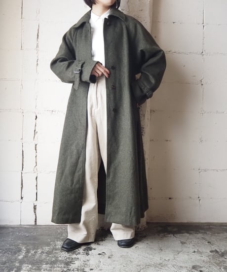 Stand Fall Collar Long Wool Coat KA
