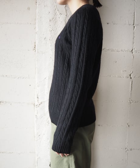 LAUREN Cashmere Cable Knit BK