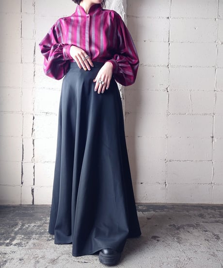 Volume Sleeve Stripe Blouse BUR