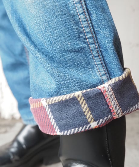 1970’s Check Lining Denim Pants BL