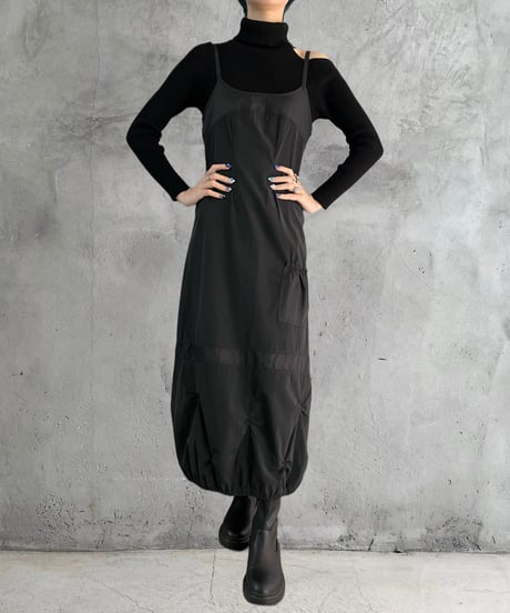 Drawstring Design Camisole Dress BK