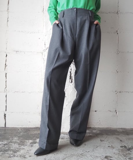 Wool Tuck Wide Pants GR