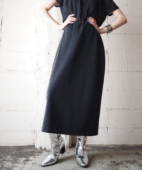 Lame Easy Tight Skirt BKSV