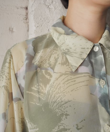 Flower Pattern Sheer Shirt YEGN