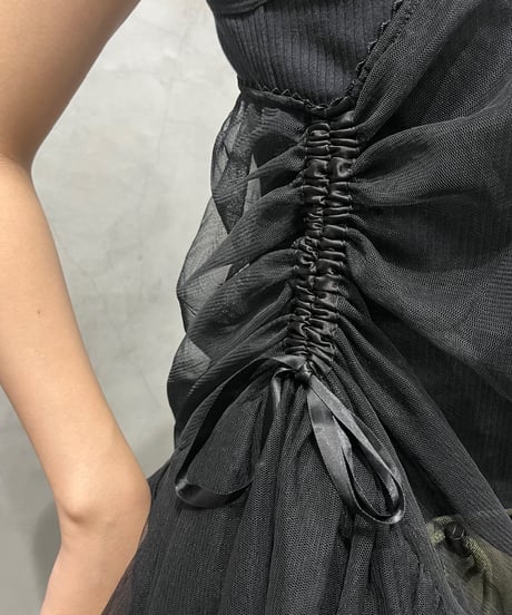 REMAKE Tulle Gather Camisole/Skirt BK