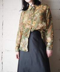 Flower Print Sheer Shirt KAMU