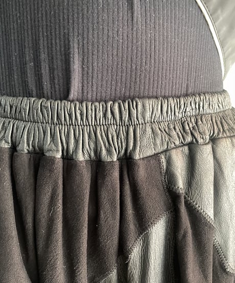 Lace Tiered Velour Easy Skirt BK