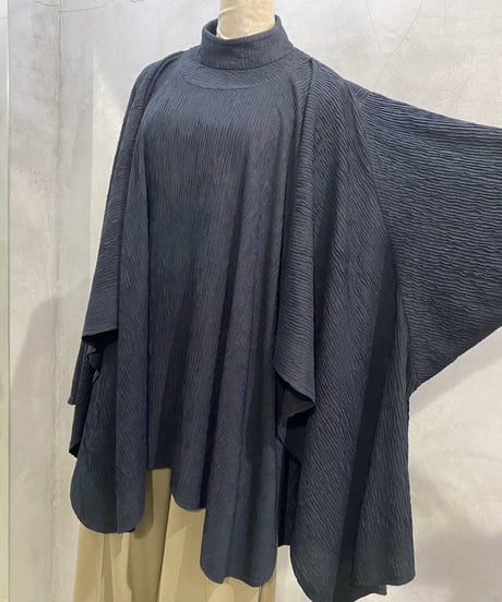 Dolman Sleeve Drape Stand Collar Tops BK