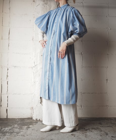 Volume Sleeve Stripe Shirt Dress LBL