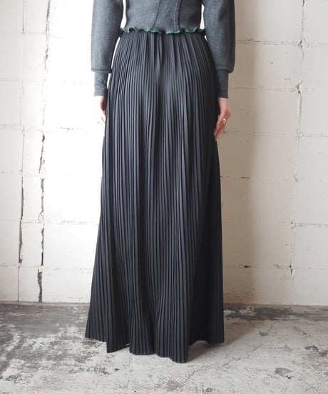 1980's Italy Pleated Long Skirt BK
