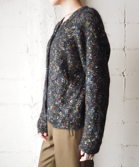 Mix Color Mohair Knit Cardigan GNWHYE