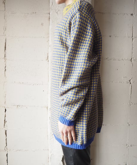 Mock Neck Pattern Knit BLYE