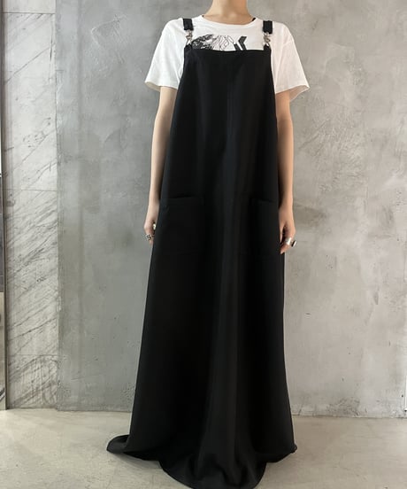 Side Button JumperSkirt BK