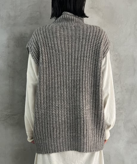 Turtle Neck Fisherman Knit Vest GR
