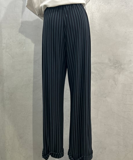 Stripe Easy Wide Pants BKBL