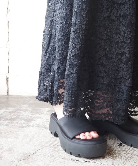 Lace Flared Easy Skirt BK