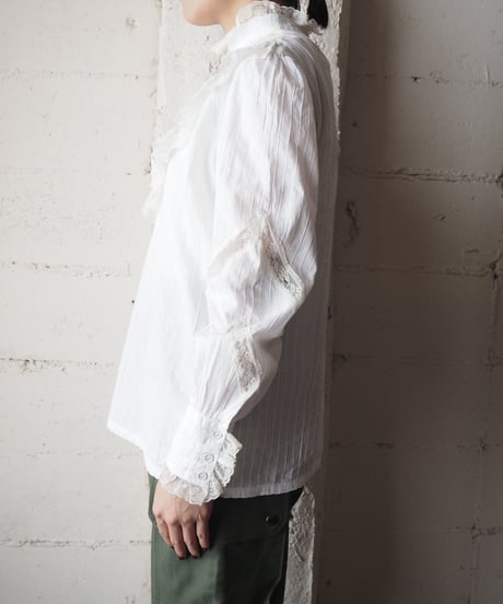 Stand Collar Lace  Design  Blouse  WHIV