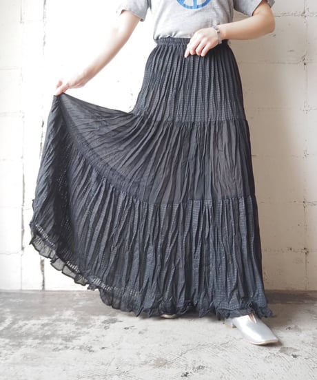 Washer Tiered Easy Skirt BK
