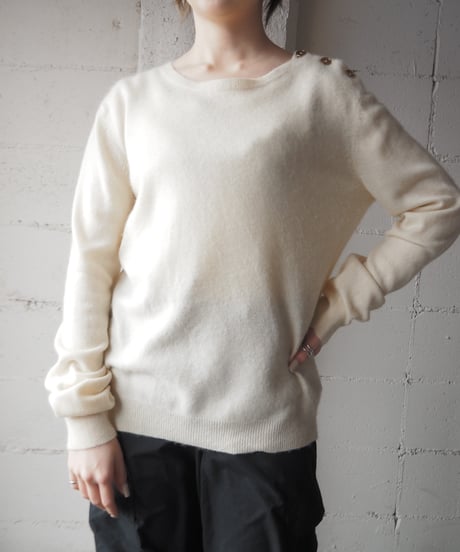 LAUREN Shoulder Button Cashmere Sweater IV