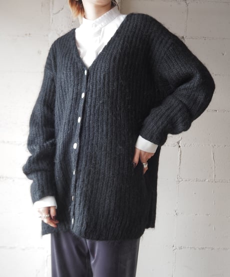 MODAINTL Vneck Mohair Cardigan BK