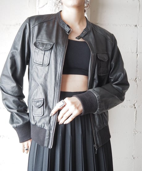 Conbipel Many Pocket Leather Jacket BK